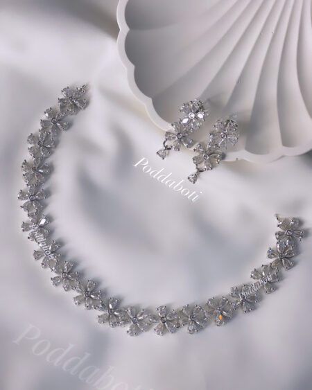 Gorgeous diamond necklace with beautiful earrings
